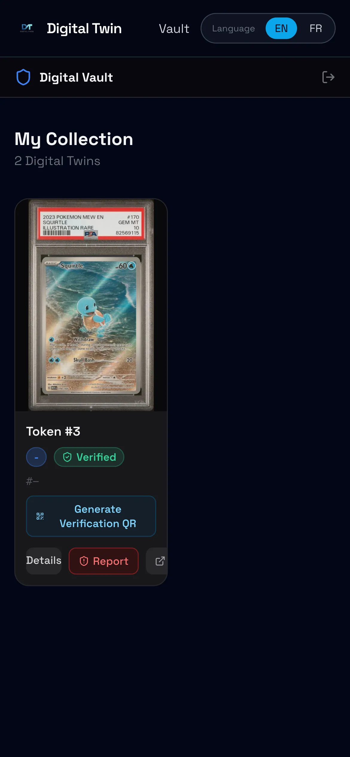 Seller listing with DCT certificate